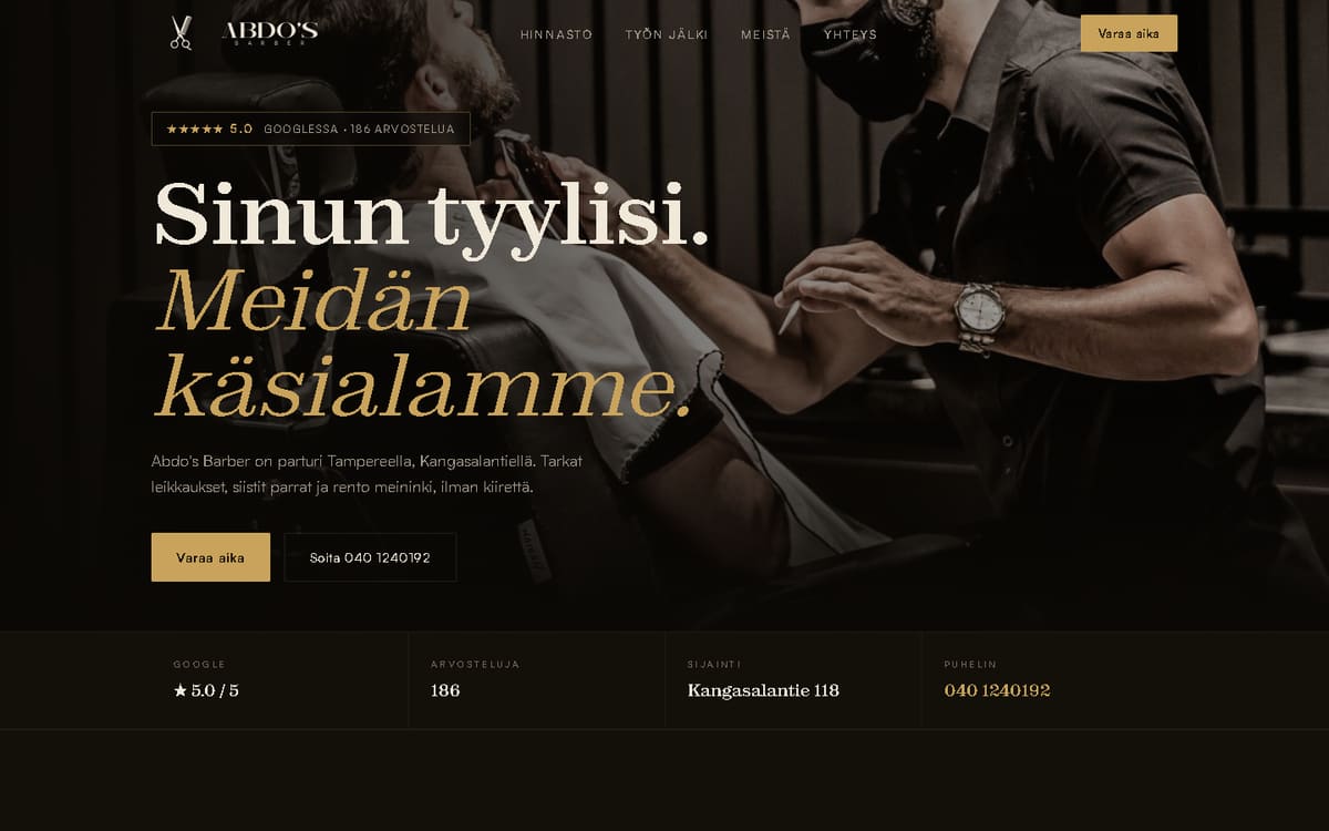 Abdo's Barbershop, parturin sivusto